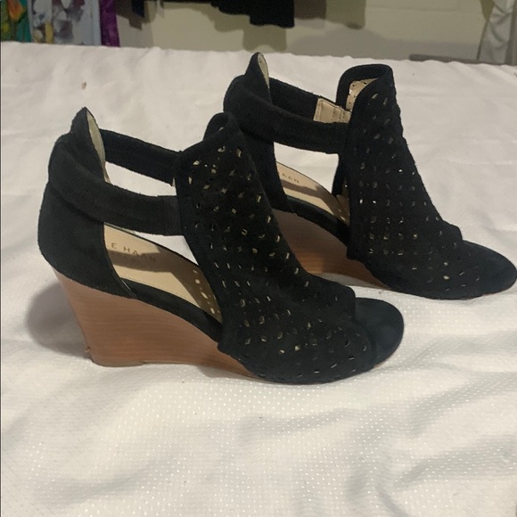 Cole Haan Black Heeled Shoes with Intricate Design - Picture 3 of 5